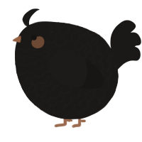A sable chicken with a lace pattern