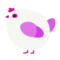 A white and orchid chicken