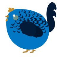 A sapphire and tumblr chicken with a half-lace pattern