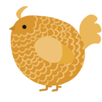 A orange and honey chicken with a lace pattern