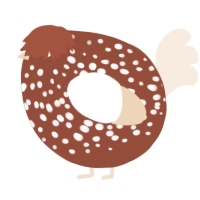 A russet and cream chicken with a speckle pattern