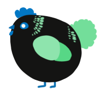 A black and spring chicken with a neck-band pattern