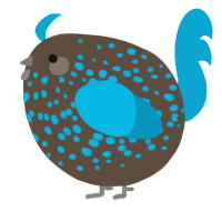 A bark and cerulean chicken with a speckle pattern
