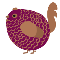 A wine and brown chicken with a lace pattern