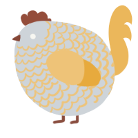 A mist and honey chicken with a lace pattern