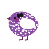 A violet and white chicken with a speckle pattern