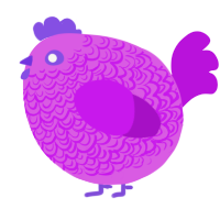 A orchid and amethyst chicken with a double-lace pattern
