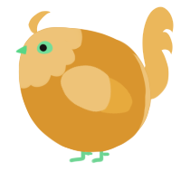A orange and honey chicken with a head pattern
