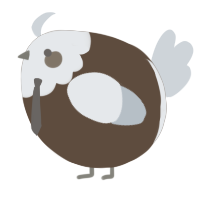 A bark and mist chicken with a head pattern