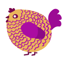 A honey and plum chicken with a lace pattern