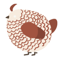 A cream and russet chicken with a lace pattern