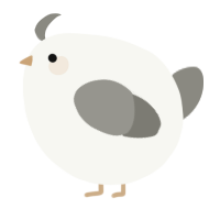 A white and ash chicken