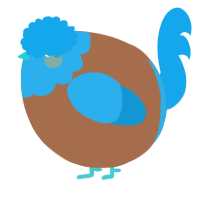 A brown and sky chicken with a head pattern