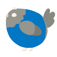 A sapphire and ash chicken with a head pattern
