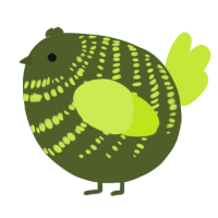 A olive and lime chicken with a bar pattern