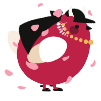 A crimson and cream chicken with a neck-band pattern