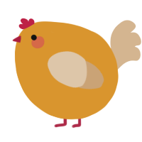 A orange and beige chicken