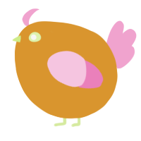A orange and pink chicken