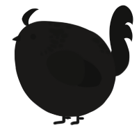 A sable and black chicken with a neck-speckle pattern
