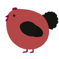 A red and black chicken
