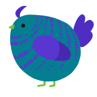 A sea and indigo chicken with a bar pattern