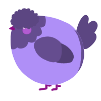 A lilac and overcast chicken with a head pattern