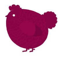A maroon chicken with a lace pattern