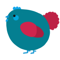 A sea and crimson chicken