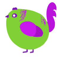 A grass and amethyst chicken with a neck-band pattern