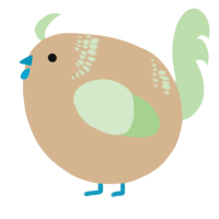 A beige and gluppy chicken with a neck-band pattern