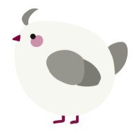 A white and ash chicken
