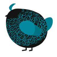 A black and sea chicken with a double-lace pattern