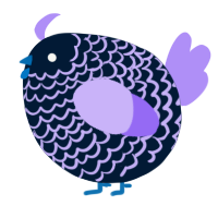 A tumblr and lilac chicken with a lace pattern