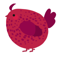 A crimson and maroon chicken with a speckle pattern