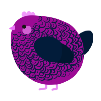 A plum and tumblr chicken with a double-lace pattern