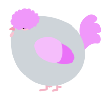 A mist and lavender chicken