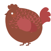 A russet and red chicken with a half-lace pattern
