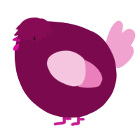 A wine and pink chicken