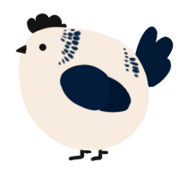A cream and tumblr chicken with a neck-band pattern