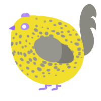 A yellow and ash chicken with a speckle pattern
