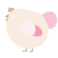 A cream and rose chicken
