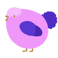 A lavender and indigo chicken