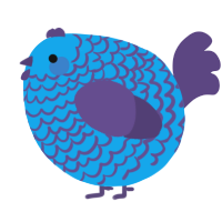 A sky and overcast chicken with a lace pattern