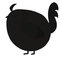 A sable and black chicken with a neck-speckle pattern
