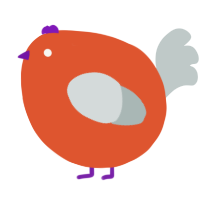 A vermilion and silver chicken