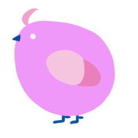 A lavender and pink chicken
