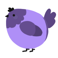 A lilac and overcast chicken with a head pattern
