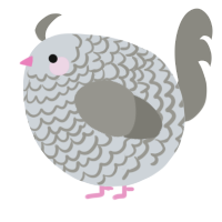 A mist and ash chicken with a lace pattern