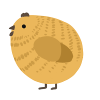 A honey and gold chicken with a bar pattern