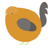 A orange and grey chicken